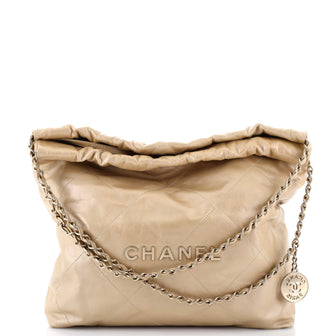 Chanel 22 Chain Hobo Quilted Calfskin Large