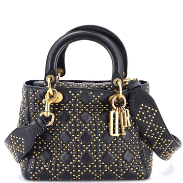Christian Dior Supple Lady Dior Bag Cannage Studded Lambskin Small
