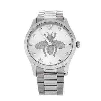 Gucci G-Timeless Bee Quartz Watch Stainless Steel 38