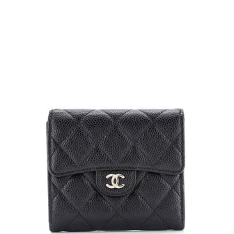 Chanel CC Compact Classic Flap Wallet Quilted Caviar