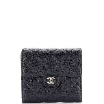 Chanel CC Compact Classic Flap Wallet Quilted Caviar