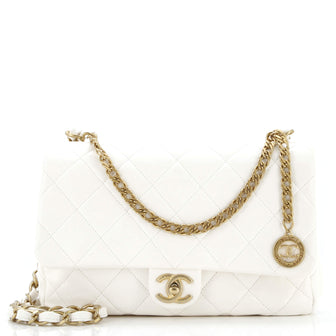 Chanel Fancy Jewel Chain Handle Flap Bag Quilted Lambskin Medium