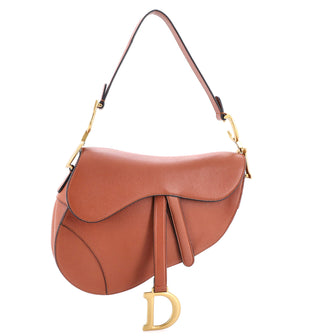 Christian Dior Saddle Handbag Leather Medium