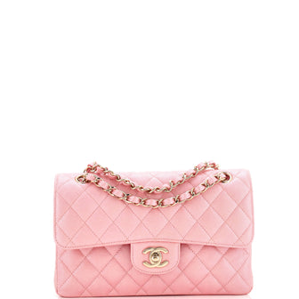 Chanel Classic Double Flap Bag Quilted Iridescent Caviar Small