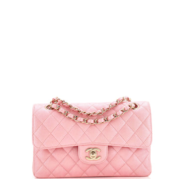 Chanel Classic Double Flap Bag Quilted Iridescent Caviar Small