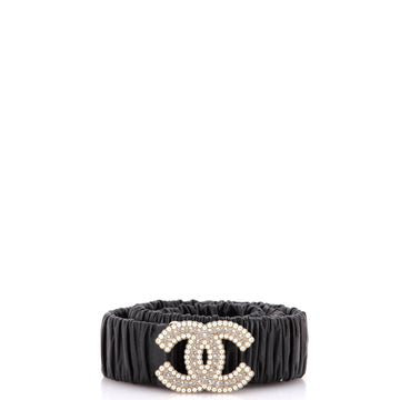 Chanel CC Elastic Belt Leather with Metal, Crystals and Faux Pearls