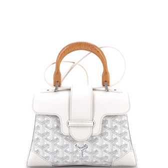 Goyard Saigon Top Handle Bag Coated Canvas with Leather Mini