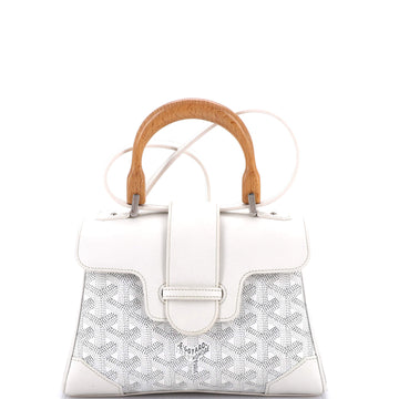 Goyard Saigon Top Handle Bag Coated Canvas with Leather Mini