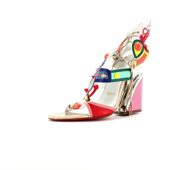 Christian Louboutin Womens Papagaya Levita Wedge Sandals Leather