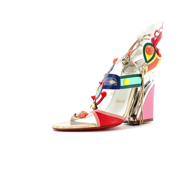 Christian Louboutin Womens Papagaya Levita Wedge Sandals Leather