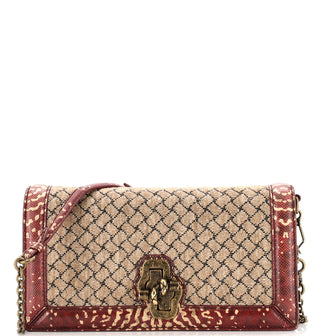 Bottega Veneta Olimpia Knot Chain Clutch Intrecciato Knit with Snakeskin Trim