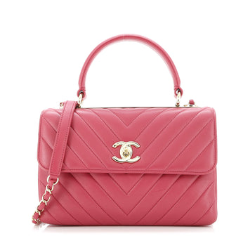 Chanel Trendy CC Top Handle Bag Chevron Lambskin Small