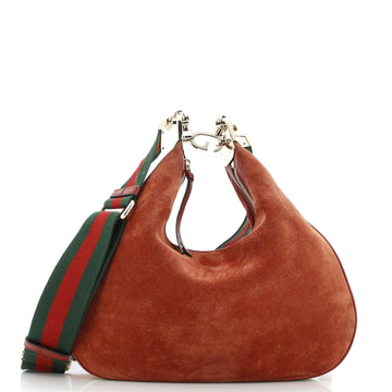 Gucci Attache Shoulder Bag Suede Large