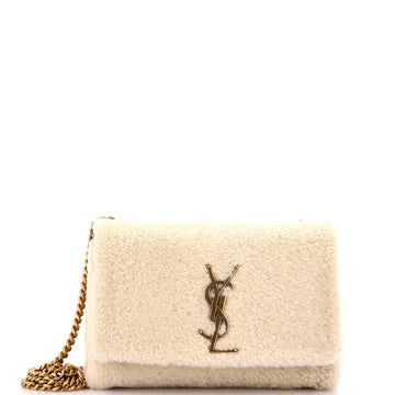 Saint Laurent Classic Monogram Crossbody Bag Shearling Small