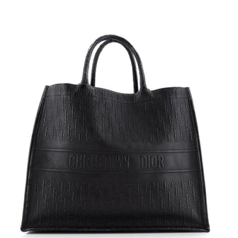 Christian Dior Book Tote Oblique Embossed Calfskin Large