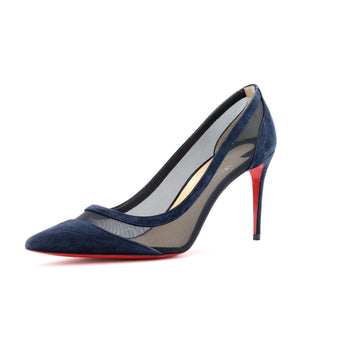 Christian Louboutin Women's Galativi Pumps Suede and Mesh 85