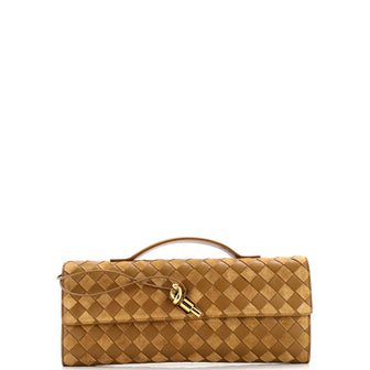 Bottega Veneta Andiamo Top Handle Clutch Intrecciato Nappa Long