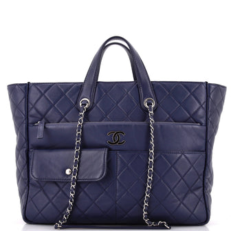 Chanel Ultra Pocket Shopping Tote Quilted Calfskin Large