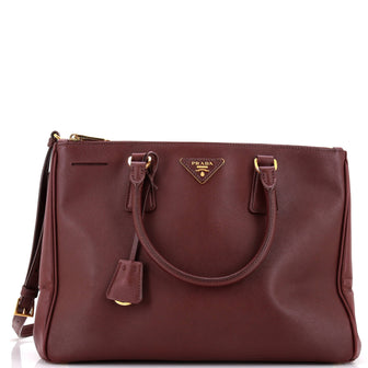 Prada Double Zip Lux Tote Saffiano Leather Medium