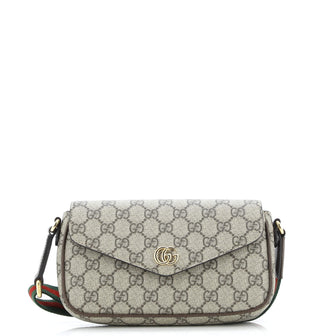 Gucci Ophidia Envelope Flap Shoulder Bag GG Coated Canvas Mini