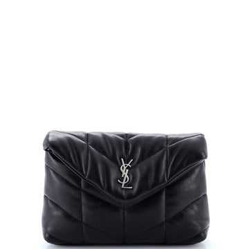 Saint Laurent LouLou Puffer Clutch Leather Small