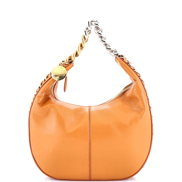 Stella McCartney Frayme Zipped Hobo Bag Faux Leather Small
