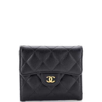 Chanel CC Compact Classic Flap Wallet Quilted Caviar