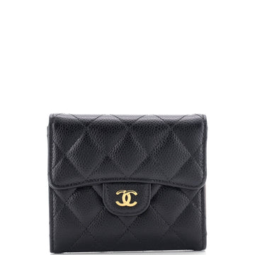 Chanel CC Compact Classic Flap Wallet Quilted Caviar