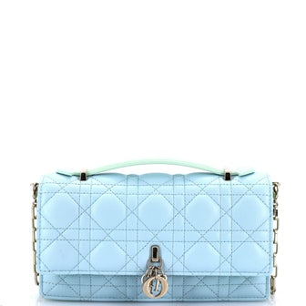 Christian Dior My Dior Top Handle Flap Bag Cannage Quilt Lambskin Mini