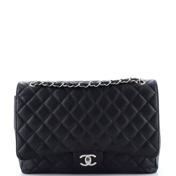 Chanel Classic Double Flap Bag Quilted Caviar Maxi