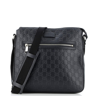 Gucci Signature Zip Messenger Bag Guccissima Leather Medium