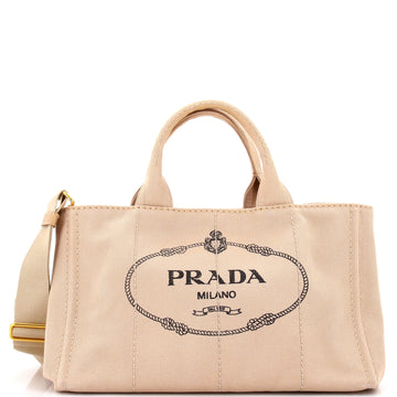 Prada Canapa Convertible Tote Canvas Large