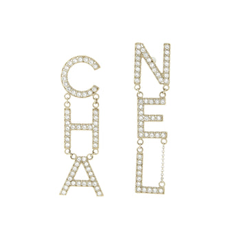 Chanel CHA-NEL Drop Earrings Metal with Crystals