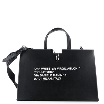 Off White Box Tote Printed Patent Medium