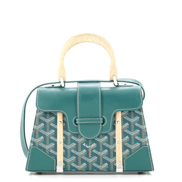 Goyard Structured Saigon Top Handle Bag Coated Canvas with Leather Mini
