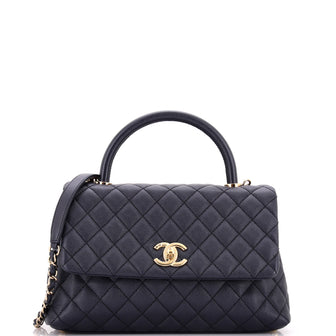 Chanel Coco Top Handle Bag Quilted Caviar Small