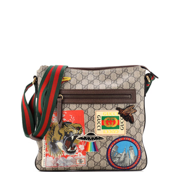Gucci Courrier Zip Messenger GG Coated Canvas with Applique Medium