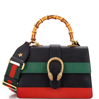 Gucci Dionysus Bamboo Top Handle Bag Colorblock Leather Medium