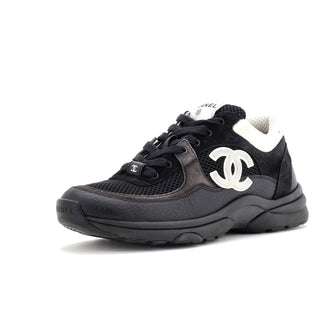 Chanel Women's CC Low-Top Sneakers Leather and Mesh
