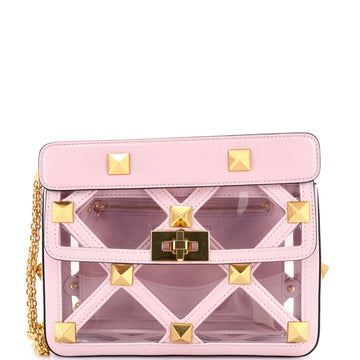 Valentino Garavani Roman Stud Flap Bag Quilted PVC with Leather Medium