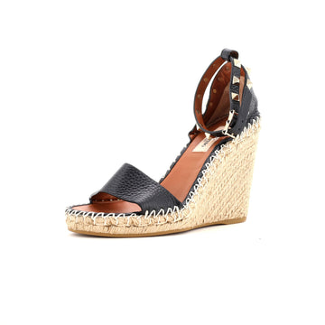 Valentino Garavani Women's Rockstud Wedge Espadrille Sandals Leather