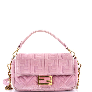 Fendi Baguette NM Bag Zucca Embossed Velvet Medium