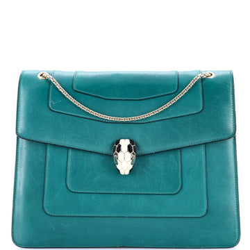 Bvlgari Serpenti Forever Square Shoulder Bag Leather Large