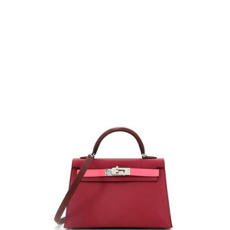 Hermes Kelly Mini II Bag Tricolor Epsom with Palladium Hardware 20