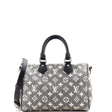 Louis Vuitton Speedy Bandouliere Bag Monogram Jacquard Denim 25