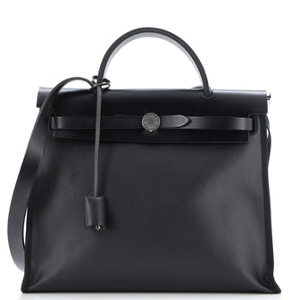 Hermes Herbag Zip Berline Vache Canvas and Leather 31