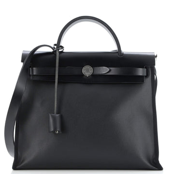 Hermes Herbag Zip Berline Vache Canvas and Leather 31