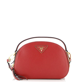 Prada Odette Top Handle Bag Saffiano Leather Small Red 3416791