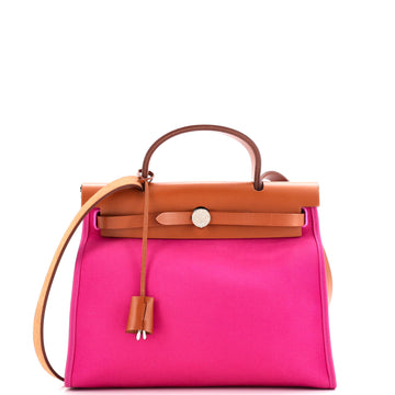 Hermes Herbag Zip Leather and Toile 31