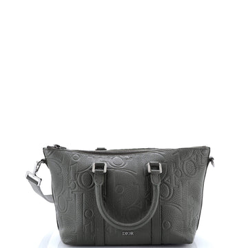 Christian Dior Weekender Convertible Tote Maxi Oblique Embossed Leather 25